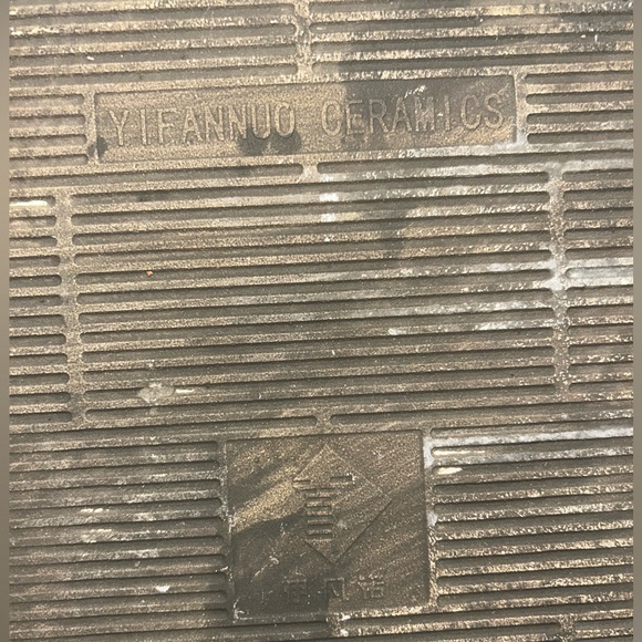 Antique Painted Porcelain Tile. 15.75x10” with holes for hanging. - Picture 3 of 6